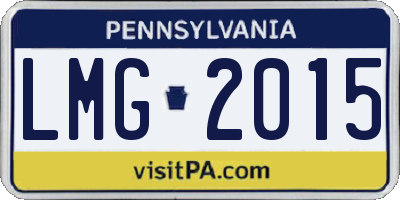PA license plate LMG2015