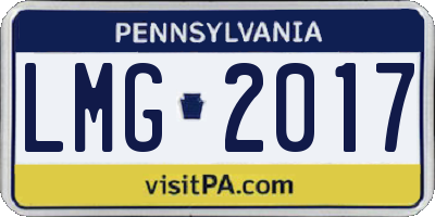 PA license plate LMG2017