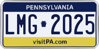 PA license plate LMG2025