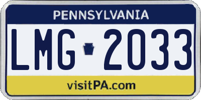 PA license plate LMG2033