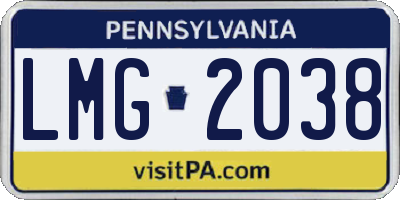 PA license plate LMG2038
