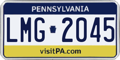 PA license plate LMG2045