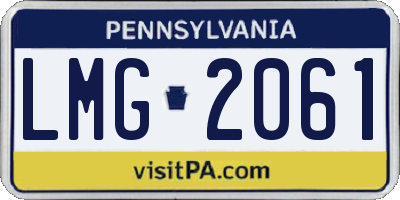 PA license plate LMG2061