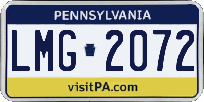 PA license plate LMG2072