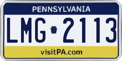 PA license plate LMG2113