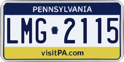 PA license plate LMG2115