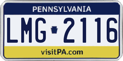 PA license plate LMG2116