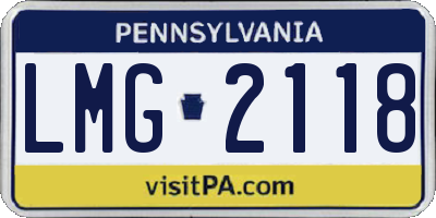 PA license plate LMG2118