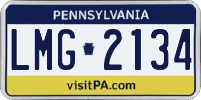 PA license plate LMG2134