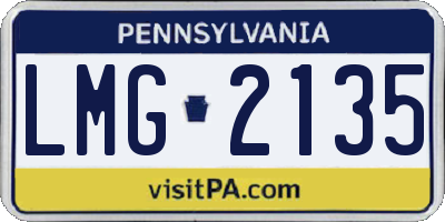 PA license plate LMG2135