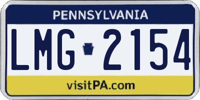 PA license plate LMG2154