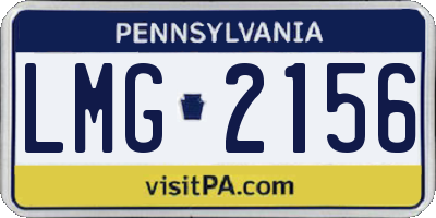 PA license plate LMG2156