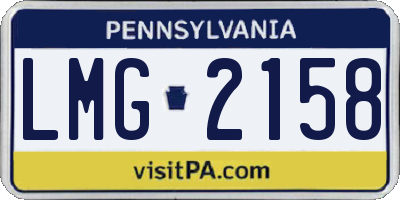 PA license plate LMG2158