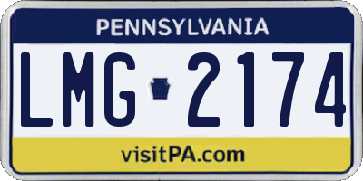 PA license plate LMG2174