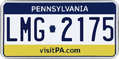 PA license plate LMG2175