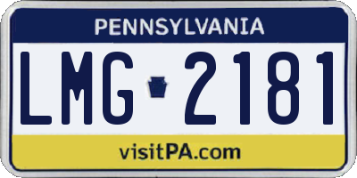 PA license plate LMG2181