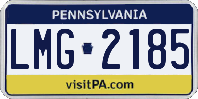 PA license plate LMG2185