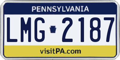 PA license plate LMG2187