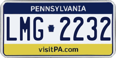 PA license plate LMG2232