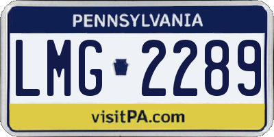 PA license plate LMG2289