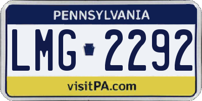 PA license plate LMG2292