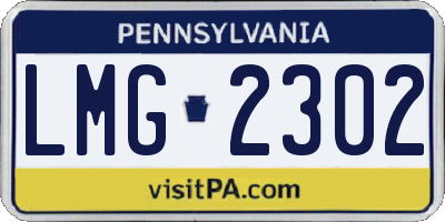PA license plate LMG2302
