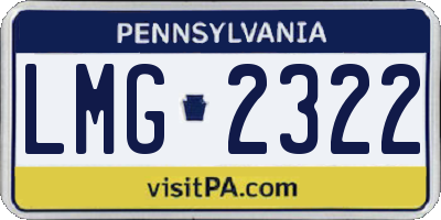 PA license plate LMG2322