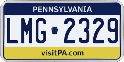 PA license plate LMG2329