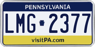 PA license plate LMG2377
