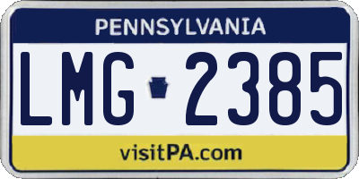 PA license plate LMG2385