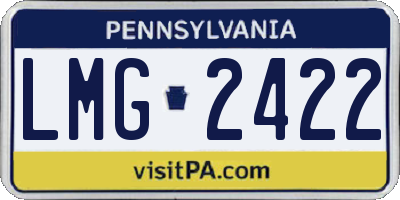 PA license plate LMG2422