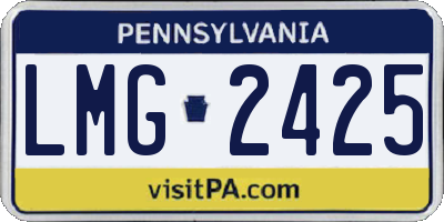 PA license plate LMG2425
