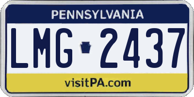 PA license plate LMG2437