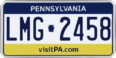 PA license plate LMG2458