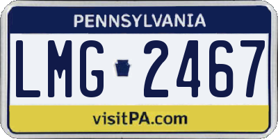 PA license plate LMG2467