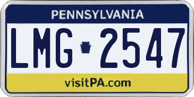 PA license plate LMG2547