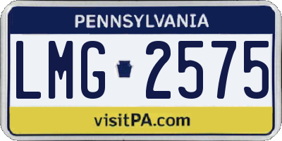 PA license plate LMG2575