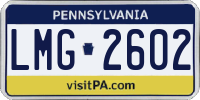 PA license plate LMG2602