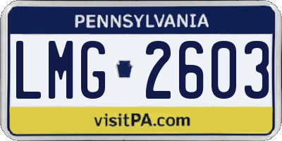 PA license plate LMG2603