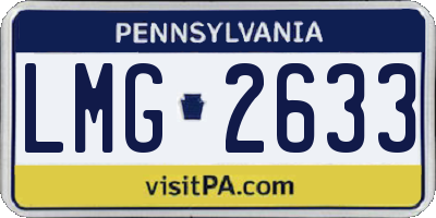 PA license plate LMG2633