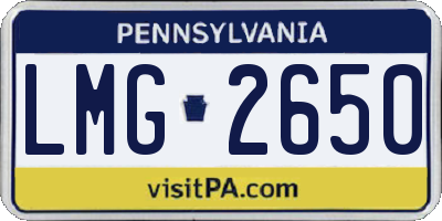 PA license plate LMG2650