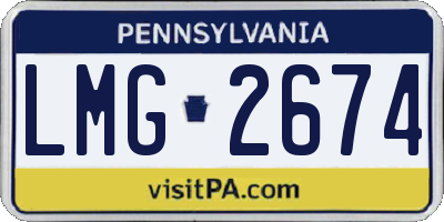 PA license plate LMG2674