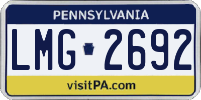 PA license plate LMG2692