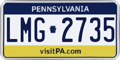 PA license plate LMG2735