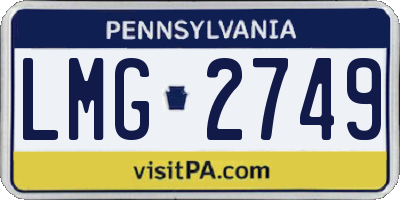 PA license plate LMG2749