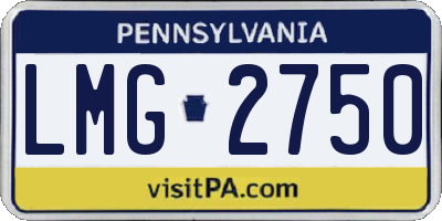 PA license plate LMG2750