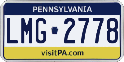 PA license plate LMG2778