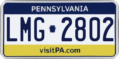 PA license plate LMG2802