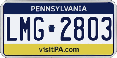 PA license plate LMG2803
