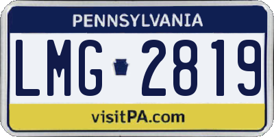PA license plate LMG2819
